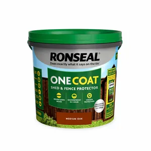 Ronseal One Coat Shed & Fence Paint - Medium Oak 5L - image 2