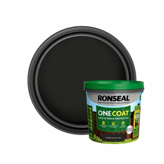Ronseal One Coat Shed & Fence Paint - Tudor Black Oak 5L - image 2