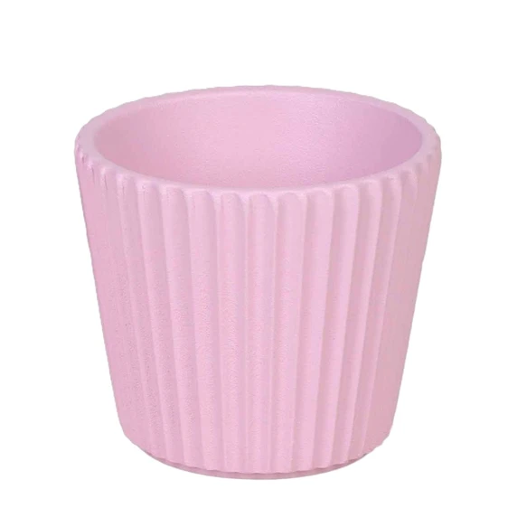 Rose Pink Ribbed Pot - ⌀ 6cm
