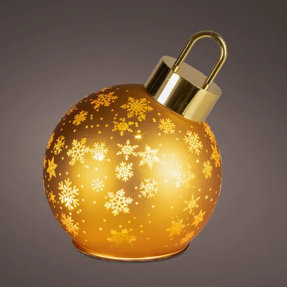 Rotating Illuminated Gold Bauble Decoration - Medium