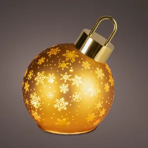 Rotating Illuminated Gold Bauble Decoration - Medium