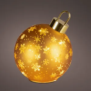Rotating Illuminated Gold Bauble Decoration - Large