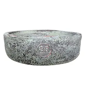 Rustic Celadon Low Planter Ø42cm - image 1