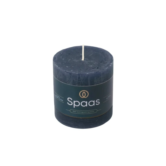 Rustic Dark Blue Pillar Candle 11cm - image 1