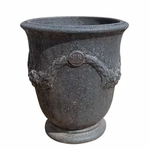 Rustic Graphite Garland Urn Planter - Small