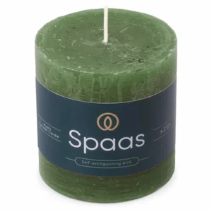 Rustic Green Pillar Candle 9cm