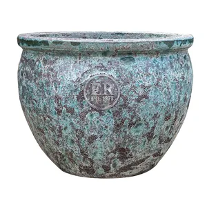 Rustic Jade Round Planter