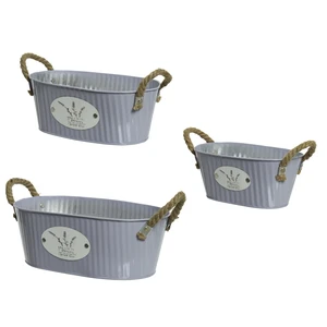 Rustic Metal Lilac Planter Set - Oval