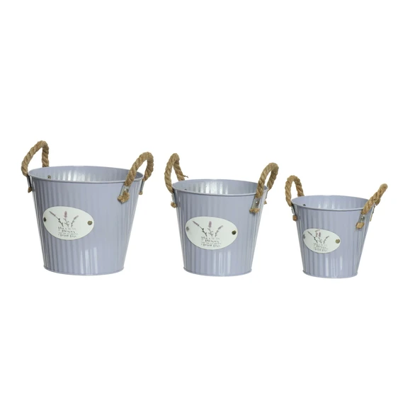 Rustic Metal Lilac Planter Set - Round - image 2