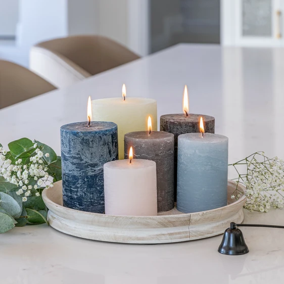 Rustic Pink Pillar Candle 9cm - image 2