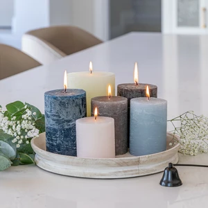 Rustic Pink Pillar Candle 9cm - image 2