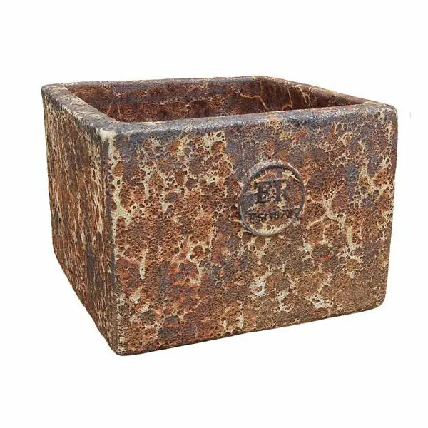 Rustic Rust Square Planter 50cm - Cowell's Garden Centre | Woolsington