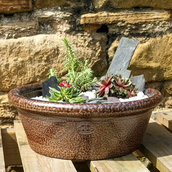 Salt Glazed Alpine Bowl Planter Ø30cm - image 2