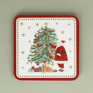 Santa & Christmas Tree Coaster Set
