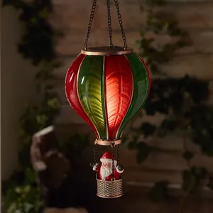 Santa Flaming Hot Air Balloon Light - Large