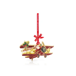 Santa In Bi-Plane Hanging Decoration