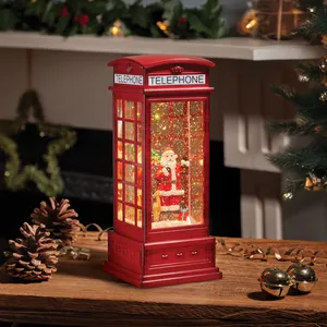Santa Phone Box Snow Lantern