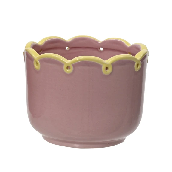 Scalloped Pink Planter - Small - image 1