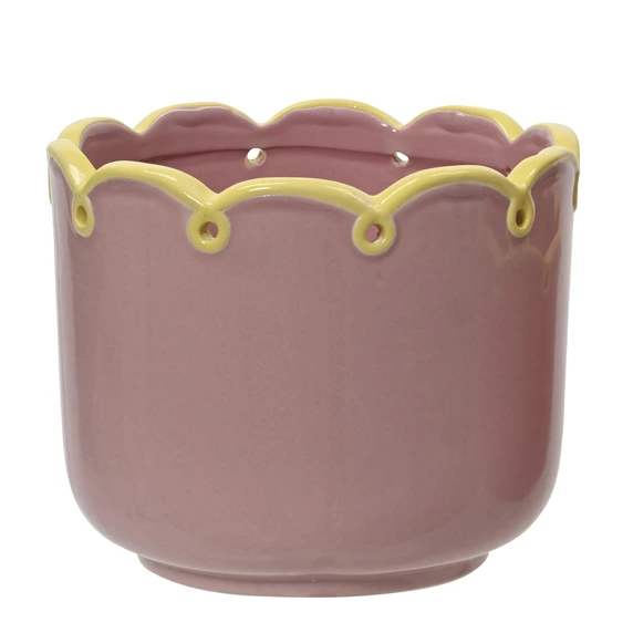 Scalloped Pink Planter - Medium - image 2