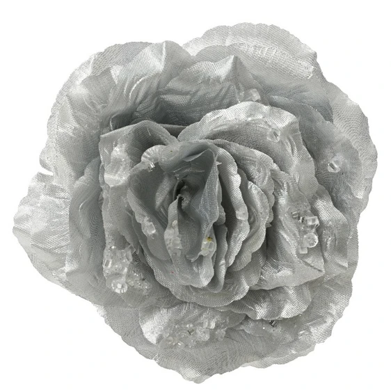 Shimmer Rose Tree Clip - Silver