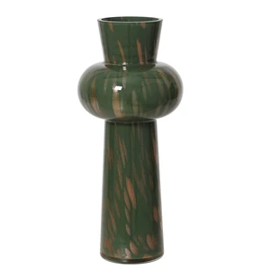 Shimmering Art Deco Style Vase - Green