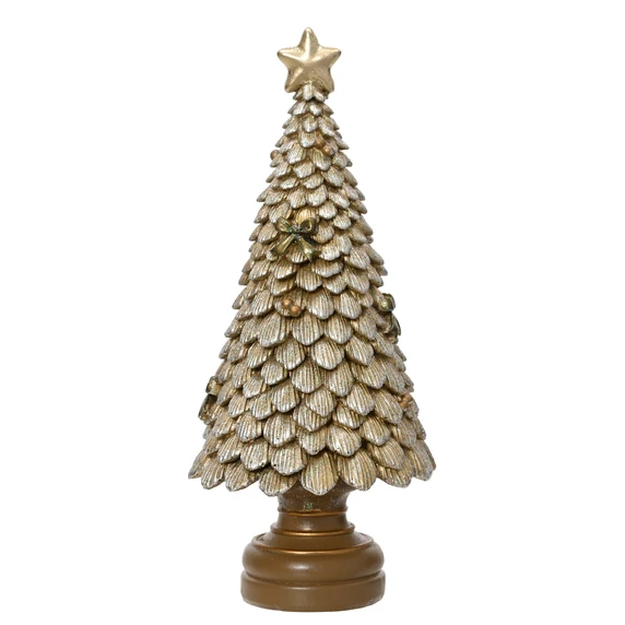 Shimmering Golden Christmas Tree Ornament - Medium