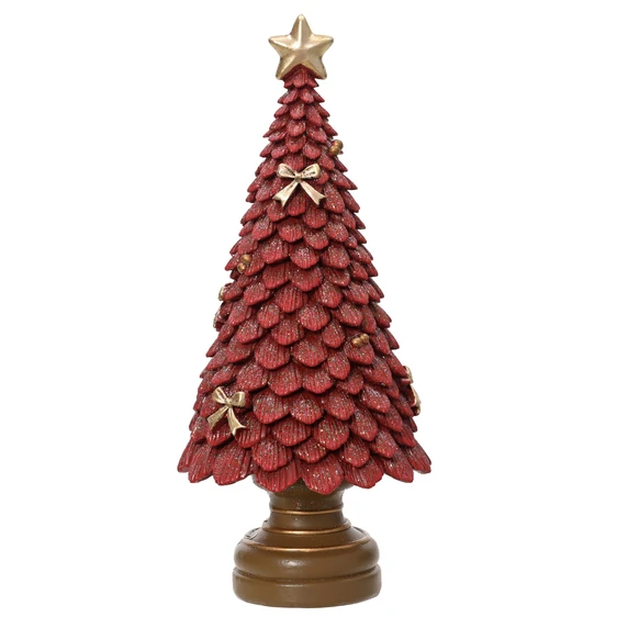 Shimmering Red Christmas Tree Ornament - Medium