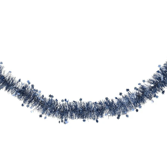 Shimmering Star Tinsel - Night Blue