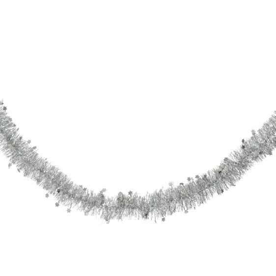 Shimmering Star Tinsel - Silver