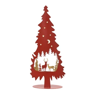 Silhouette Tree Tealight Holder - Red