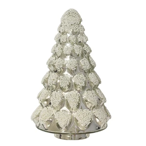 Silver Beaded Christmas Tree Ornament