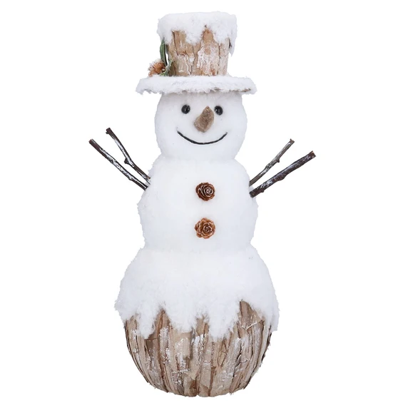 Silver Birch Snowman Figurine