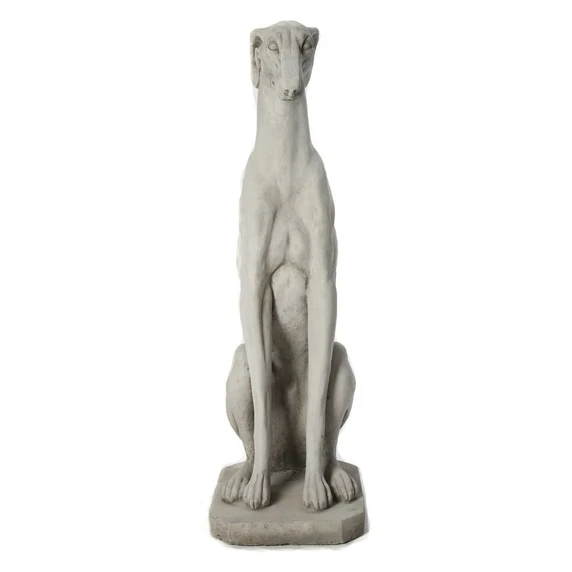 Sitting Greyhound Stone Ornament - Large