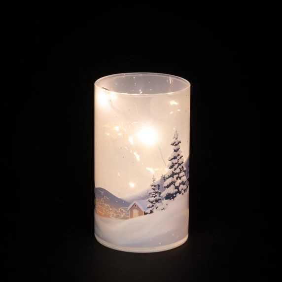 Ski Scene Illuminated Cylinder - Medium - image 1