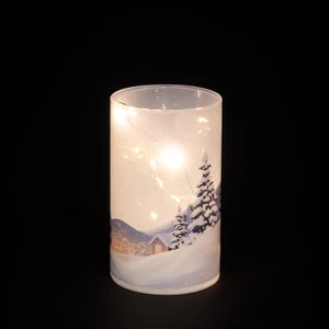 Ski Scene Illuminated Cylinder - Medium - image 1