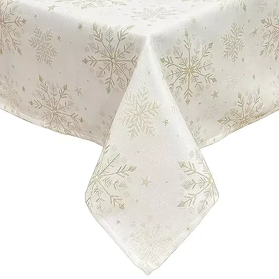 Snowfall Gold Tablecloth
