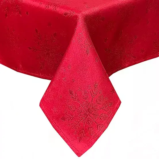 Snowfall Red Tablecloth