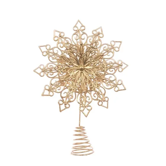 Snowflake Christmas Tree Topper - Gold