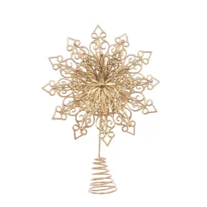 Snowflake Christmas Tree Topper - Gold