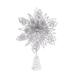 Snowflake Christmas Tree Topper - Silver