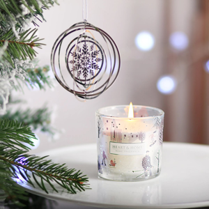 Snowflake Sparkle Candle & Bauble Gift Set - image 1