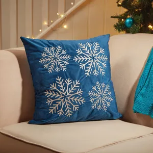 Snowflakes Cushion - Sapphire
