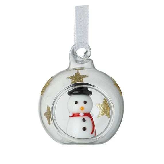 Snowman Glass Bauble