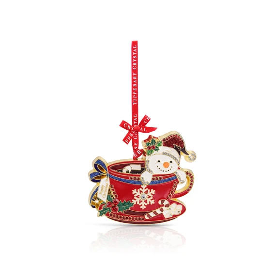 Snowman In A Teacup Hanging Decoration
