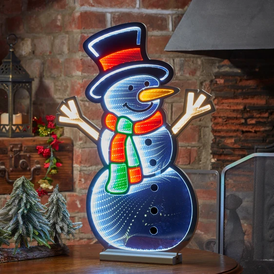 Snowman Infinity Mirror Light