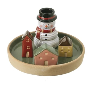 Snowman Scene Tealight Holder - Style 1
