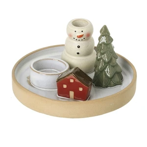 Snowman Scene Tealight Holder - Style 3