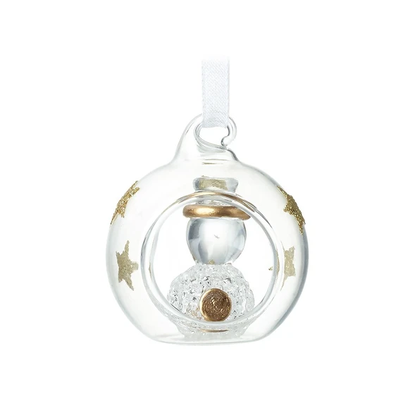 Snowman & Stars Glass Bauble