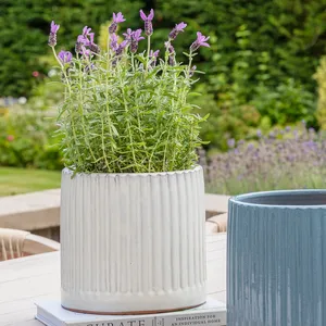 Ivyline Snowshill White Planter Ø24cm - image 1