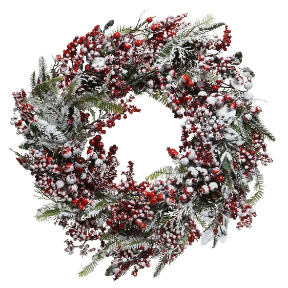 Snowy Berry Artificial Wreath - 60cm